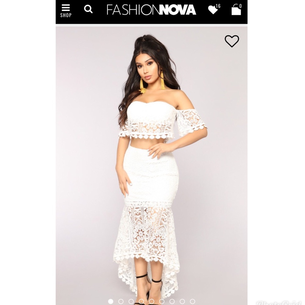 White crochet 2 piece set NWOT